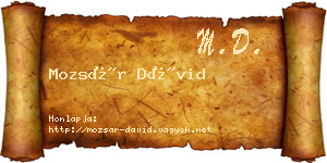 Mozsár Dávid névjegykártya